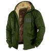 Mens Fuzzy Sherpa Jacket Long Sleeve Fleece Zip Up Coat Faux Fur Over Outerwear Windproof Casual Hoodies Plus Size1-Army Green,Medium view 1