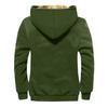 Mens Fuzzy Sherpa Jacket Long Sleeve Fleece Zip Up Coat Faux Fur Over Outerwear Windproof Casual Hoodies Plus Size1-Army Green,Medium view 2