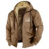 Generic Men's Long Winter Coat Heavyweight Down Jacket Mems Hoodie Pullover Sweatshirt for Men Long Sleeve Working Shirt Mens T-Shirts with Pocket3-Brown,3X-Large view 1