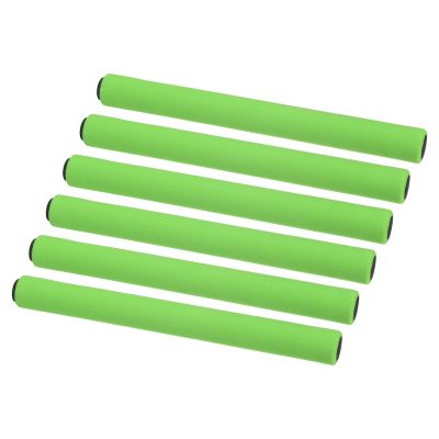 M METERXITY 6 Pack Relay Track Baton - Stainless Steel Hollow Tube with Sponge Cover, Apply to Team Building/Relay Races/Athletics Sports Game (Green)