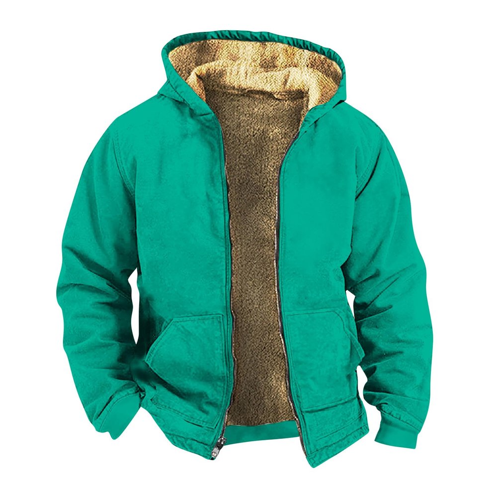 Generic Men's Long Winter Coat Heavyweight Down Jacket Mens Zip Ups Nursing Long Sleeve Shirts Birthday Gifts for Husband Large Tee Shirt with Pocket1-Green,Medium