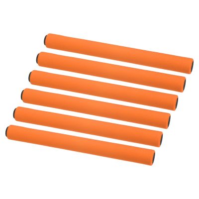 M METERXITY 6 Pack Relay Track Baton - Stainless Steel Hollow Tube with Sponge Cover, Apply to Team Building/Relay Races/Athletics Sports Game (Orange)