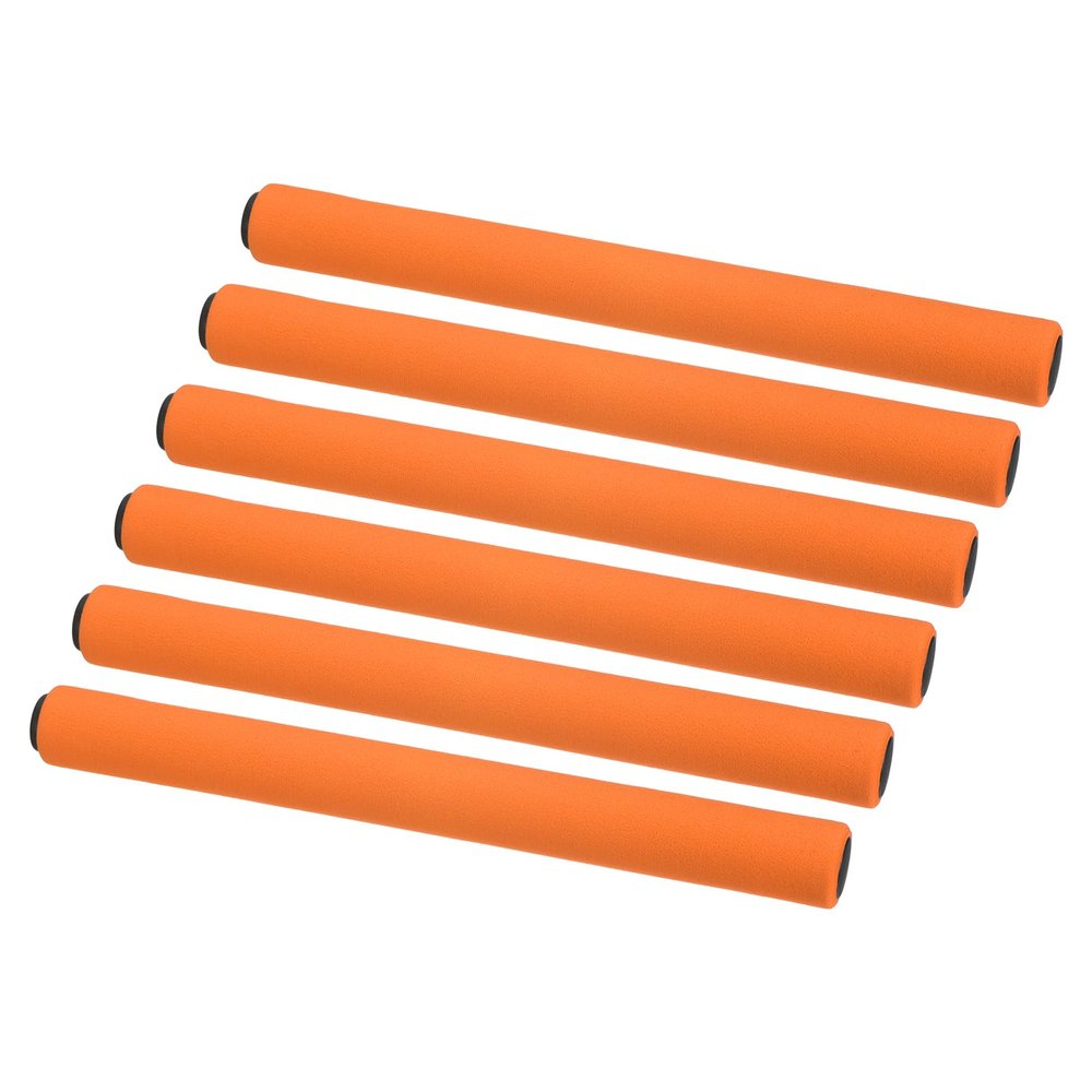 M METERXITY 6 Pack Relay Track Baton - Stainless Steel Hollow Tube with Sponge Cover, Apply to Team Building/Relay Races/Athletics Sports Game (Orange)