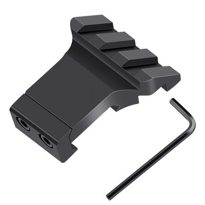 LONSEL 45 Picatinny Offset Rail Mount, 3 4 5 Slots 45 Degree Offset Picatinny Rail Mounts Aluminum Low Profile Adapter for Flashlight Laser Sight Optics (3 Slot - 1 Pack)
