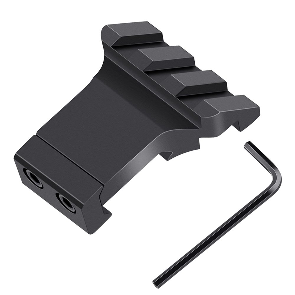 LONSEL 45 Picatinny Offset Rail Mount, 3 4 5 Slots 45 Degree Offset Picatinny Rail Mounts Aluminum Low Profile Adapter for Flashlight Laser Sight Optics (3 Slot - 1 Pack)