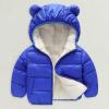 Girl's Metallic Winter Coat Warm Puffer Jacket Insulated Shiny Down Hooded Coat  Water (Dark Blue, 18-24 Months) view 2