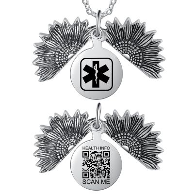 Medical Alert Necklace for Women with QR Code Medical ID Necklace