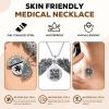 Medical Alert Necklace for Women with QR Code Medical ID Necklace view 2