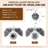 Medical Alert Necklace for Women with QR Code Medical ID Necklace view 3