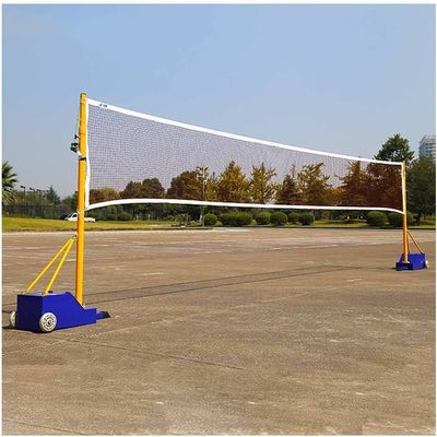 Topjia Volleyball/Badminton Poles with Net for Adult Youth, Steel Volleyball/Badminton Stand with Stable Base, Indoor Outdoor Use (Size : 5-6.6ft)