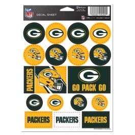 WinCraft Green Bay Packers Vinyl Sticker Sheet 5"" x 7""