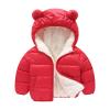 Girl's Metallic Winter Coat Warm Puffer Jacket Insulated Shiny Down Hooded Coat  Water Proof (Red, 12-18 Months) view 1