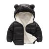 Girl's Metallic Winter Coat Warm Puffer Jacket Insulated Shiny Down Hooded Coat  Water Proof (Black, 12-18 Months) view 1