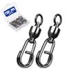 9KM DWLIFE Fishing Swivels & Snaps 25Pcs & Quick Change SnapsHigh Strength Snap Swivels Stainless Ball Bearing Fishing Swivels Freshwater/Freshwater view 1