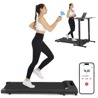 ANCHEER Walking Pad Treadmill with Incline - Under Desk Treadmill with Vibration Massage Plate, 2.5HP Compact Portable Treadmills for Home Small Spaces, Office, Remote Control and LED Display