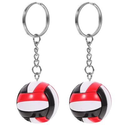 Toddmomy Volleyball Keychain Set 2 Pack - 3.7 Inch 3D Mini Volleyball Pendants for Players and Fans Sport Bag Charms Backpack and Gym Accessories Sports Event Keepsakes
