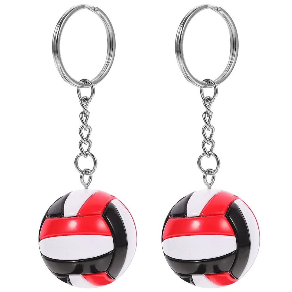 Toddmomy Volleyball Keychain Set 2 Pack - 3.7 Inch 3D Mini Volleyball Pendants for Players and Fans Sport Bag Charms Backpack and Gym Accessories Sports Event Keepsakes