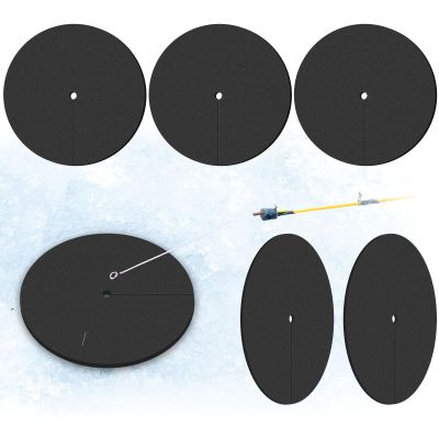 Blueweenly 6 Pcs Ice Fishing Hole Covers 12 Inch Foam Ice Fishing Tip Ups Insulator Accessories Hole Insulator Tip Ups Cover Lid for Winter Fisher Houses Equipment(Ash Black)