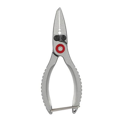 Fishing Pliers, Saltwater Resistant Stainless-Steel Fishing Tools, Comfortable and Slip Resistant Rubber Handle, Braided Line Cutter, Hook Remover, Crimper and Sheath-Red