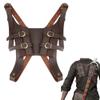 AHANDMAKER Medieval Sword Frog Leather Sword Holster Adjustable PU Leather Sword Belt Renaissance Costume Cosplay Accessories for Men and Women, Coconut Brown view 1