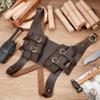 AHANDMAKER Medieval Sword Frog Leather Sword Holster Adjustable PU Leather Sword Belt Renaissance Costume Cosplay Accessories for Men and Women, Coconut Brown view 4