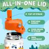 Kids Water Bottle with Straw Lid - 12 Oz Insulated Stainless Steel Animal Water Bottles for Kid Boys Girls - Travel Cup for School Sports view 3