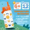 Kids Water Bottle with Straw Lid - 12 Oz Insulated Stainless Steel Animal Water Bottles for Kid Boys Girls - Travel Cup for School Sports view 4
