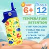 Dinosaur Kids Water Bottle - 12 Oz Insulated Stainless Steel - Straw Lid for Toddlers & Kids - School & Sports Travel Cup view 4