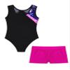Fldy Kids Girls Gymnastics Dance Outfits Sleeveless Tumbling Outfits with Athletic Shorts Gymnastics Bodysuit Unitard Rose 6 view 4