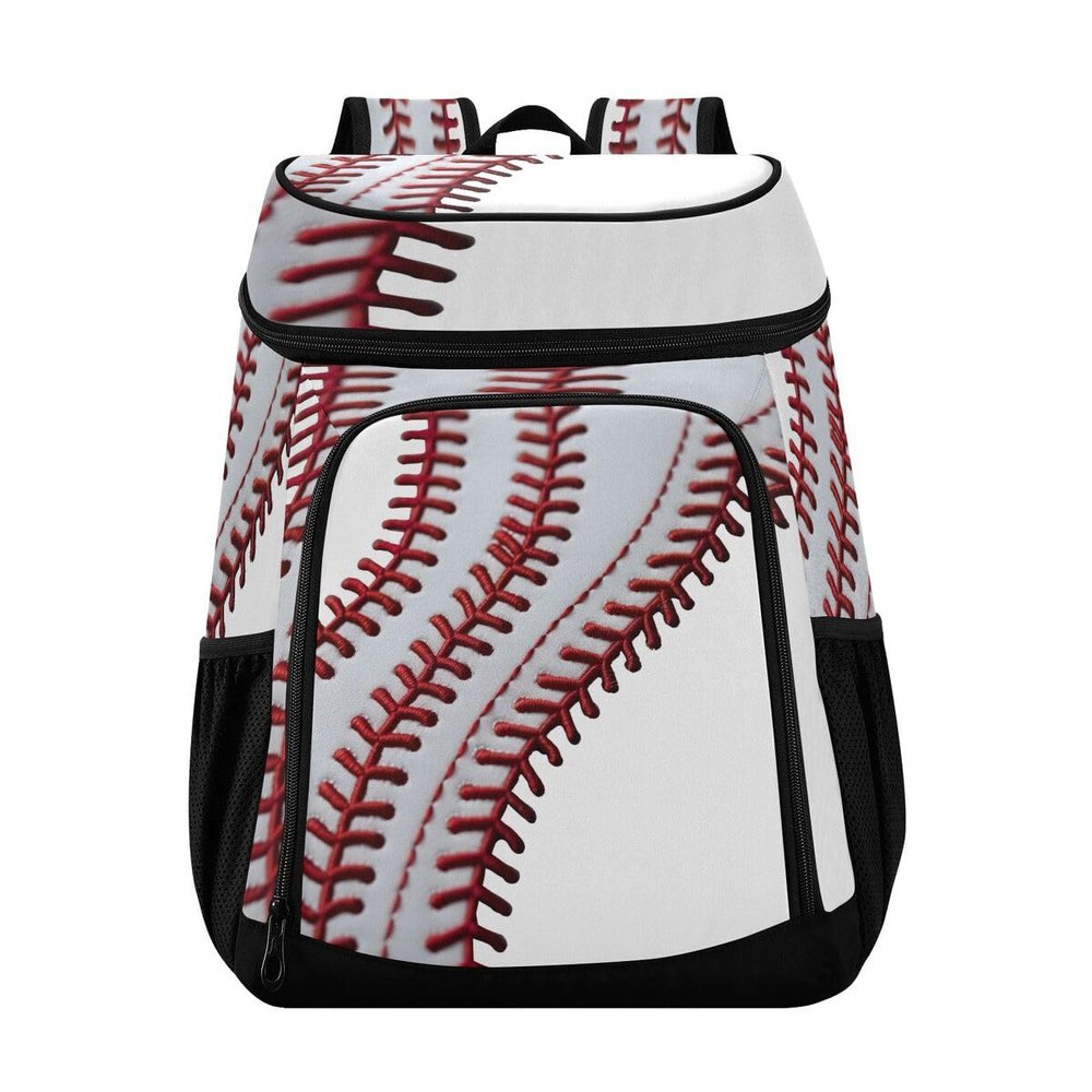 xigua Baseball Stripes Cooler Backpack Leakproof Large Capacity Insulated Backpack Cooler Bag Lunch Bag for Work/Hiking/Camping/Beach/Fishing153