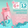 Mermaid Water Bottle for Girls - Kids Water Bottle with Straw Lid - 12 Oz Insulated Stainless Steel Water Bottles - Travel Cup for School Sports view 4