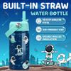 Astronaut Water Bottle - Kids Water Bottle with Straw Lid - 12 Oz Insulated Stainless Steel Water Bottles for Kid Boys - Travel Cup for School Sports view 2