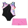 Fldy Kids Girls Gymnastics Dance Outfits Sleeveless Tumbling Outfits with Athletic Shorts Gymnastics Bodysuit Unitard Zebra 14 view 3
