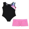 Fldy Kids Girls Gymnastics Dance Outfits Sleeveless Tumbling Outfits with Athletic Shorts Gymnastics Bodysuit Unitard Zebra 14 view 4