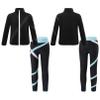 Agoky Girls Ice Skating Jacket with Figure Skating Leggings Gymnastics Clothing Set Dance Performance Costume Light Blue 14 Years view 1