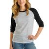 Decrum Baseball Shirts Jersey Womens Raglan 3/4 Sleeve - Women's 3/4 Sleeve Baseball Tees | [40003046] Gry&Blk Rgln Womn, 2XL view 1