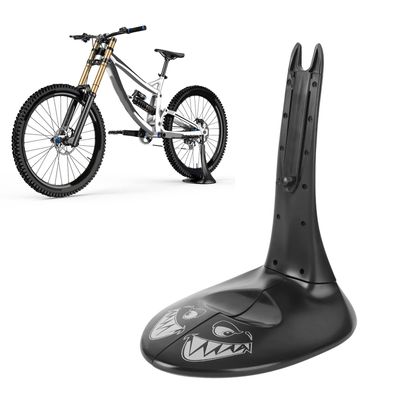 Bike Floor Stand for Indoor Outdoor Storage, Rear Wheel Parking Rack Fits 26in 27.5in 29in 700C Mountain Road Bikes MTB, Durable ABS Bike Kickstand for Garage Home Apartment (Black)