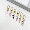 5/6 PCS Cute Cat Keychain Funny Cartoon Kitten Kawaii Aesthetic Keyring Luck Cat Pendants for Handag Backpack Phone Funny Gifts Birthday Gifts for Women Men (6 Pcs) view 3