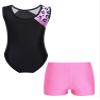 Fldy Kids Girls Gymnastics Dance Outfits Sleeveless Tumbling Outfits with Athletic Shorts Gymnastics Bodysuit Unitard Leopard 8 view 2