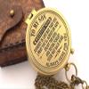 to My Son Engraved Pocket Compass with Intricate Detailed Leather Case Brass Chained Compass for Camping & Hiking view 2