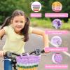 SVNR Bike Basket, Kids Bike Basket Front, Handwoven Bicycle Baskets for Boys and Girls, Children Bicycle Baskets with Spare Leather Straps and Bell, Easy Install and Detachable view 3