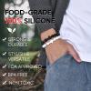 2 Pcs Silicone Cross Bracelet for Men : Comfort Black White Rubber Cross Beaded Silicone Men's bracelet Set Stretch Jesus Wristband, Faith Religious Christian Catholic Jewelry Gifts for Boys Son Teens view 2