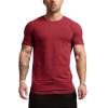 xoxingysm Mens T Shirt Ice Silk Cooling Summer Gym Workout Wrinkle Moisture Performance Pullover Activewear Classic Round Neck Short Sleeve Shirt Top Wine view 1