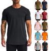 xoxingysm Mens T Shirt Ice Silk Cooling Summer Gym Workout Wrinkle Moisture Performance Pullover Activewear Classic Round Neck Short Sleeve Shirt Top Wine view 3