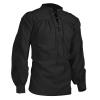 xoxingysm Men Medieval Pirate Shirt Ruffled Gothic Steampunk Victorian Cosplay Long Sleeve Shirt Renaissance Lace-Up Costume Black view 1