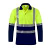 xoxingysm Mens High Visibility Safety Sweatshirt Solid Color Reflective Button Up Pullover Hi Vis Lapel Polo Workwear Top view 1