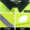 xoxingysm Mens High Visibility Safety Sweatshirt Solid Color Reflective Button Up Pullover Hi Vis Lapel Polo Workwear Top Yellow view 3