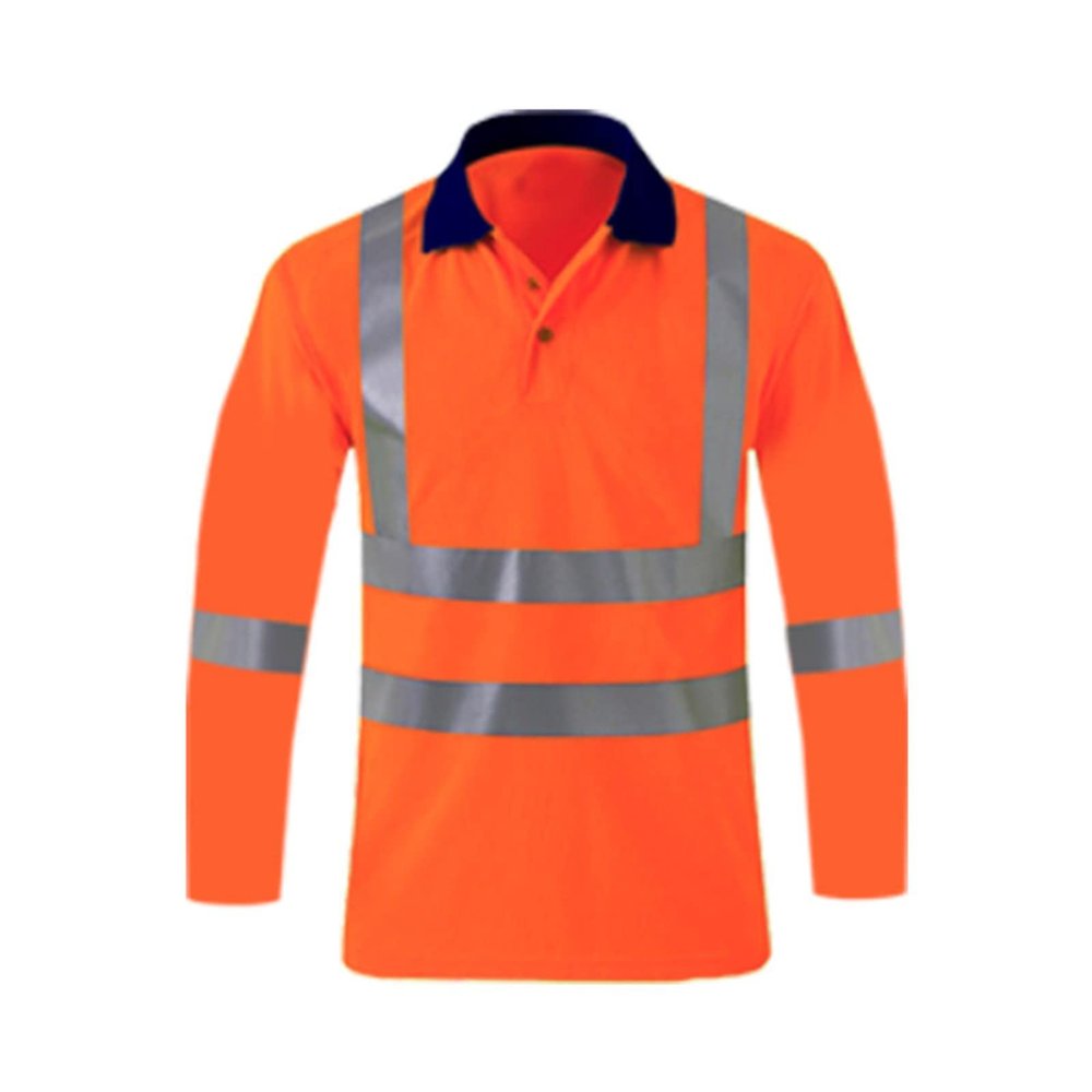 xoxingysm Mens High Visibility Safety Sweatshirt Solid Color Reflective Button Up Pullover Hi Vis Lapel Polo Workwear Top Watermelon Red