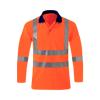 xoxingysm Mens High Visibility Safety Sweatshirt Solid Color Reflective Button Up Pullover Hi Vis Lapel Polo Workwear Top Watermelon Red view 1