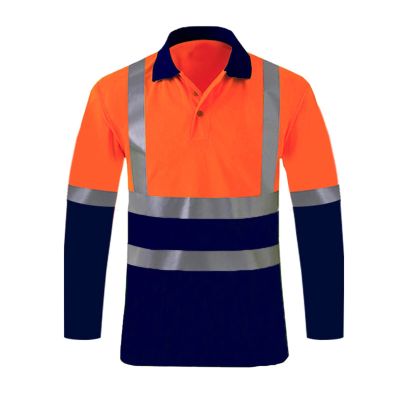 xoxingysm Mens High Visibility Safety Sweatshirt Solid Color Reflective Button Up Pullover Hi Vis Lapel Polo Workwear Top